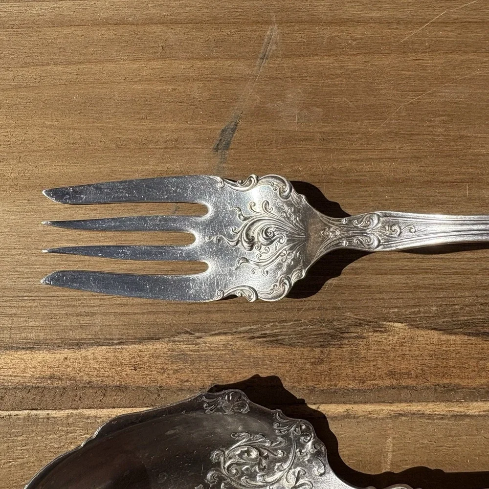 1847 Rogers Bros BERKSHIRE Silverplate International Berry Spoon Tudor Meat Fork